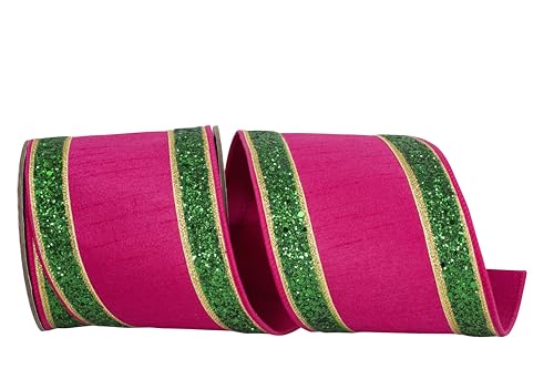 Reliant Ribbon Dupioni Regalia Glitzerband mit Drahtrand, Fuchsia Reliant Ribbon Dupioni Regalia Glitzerband mit Drahtrand, Fuchsia von Reliant Ribbon