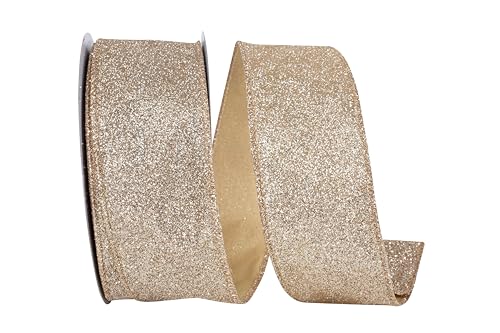 Reliant Ribbon Glitzerndes Metallic-Band mit Drahtrand, Gold/Silber von Reliant Ribbon