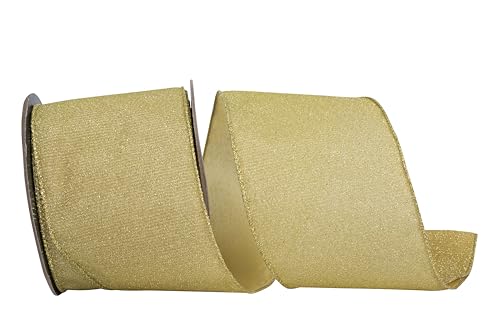 Reliant Ribbon Glitzerndes Metallic-Band mit Drahtrand, goldfarben Reliant Ribbon Glitzerndes Metallic-Band mit Drahtrand, goldfarben von Reliant Ribbon