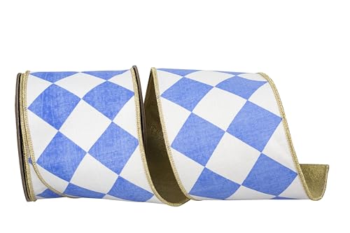 Reliant Ribbon Grand Diamond Deluxe Schleifenband mit Metallic-Rückseite, Drahtrand, Französisches Blau Reliant Ribbon Grand Diamond Deluxe Schleifenband mit Metallic-Rückseite, Drahtrand, Französisches Blau von Reliant Ribbon