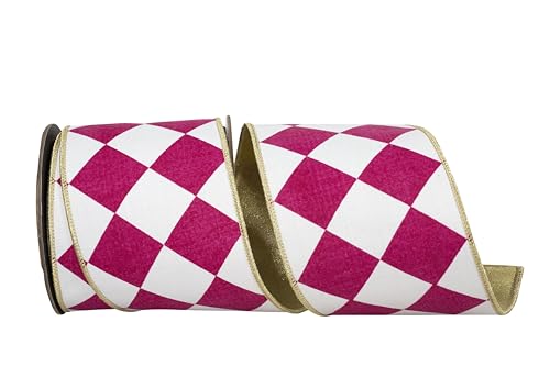 Reliant Ribbon Grand Diamond Deluxe Schleifenband mit Metallic-Rückseite, Drahtrand, Fuchsia Reliant Ribbon Grand Diamond Deluxe Schleifenband mit Metallic-Rückseite, Drahtrand, Fuchsia von Reliant Ribbon