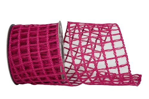 Reliant Ribbon Grand Net Juteband, Fuchsia mit Drahtrand Reliant Ribbon Grand Net Juteband, Fuchsia mit Drahtrand von Reliant Ribbon