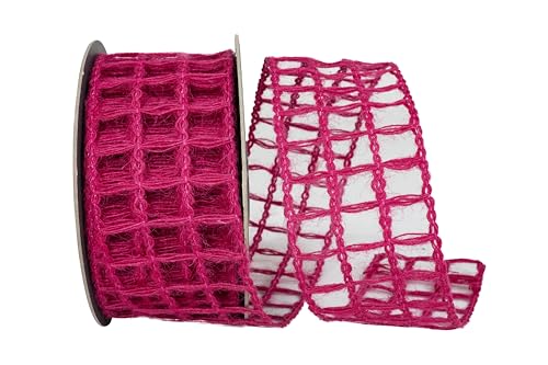 Reliant Ribbon Grand Net Juteband, Fuchsia mit Drahtrand von Reliant Ribbon