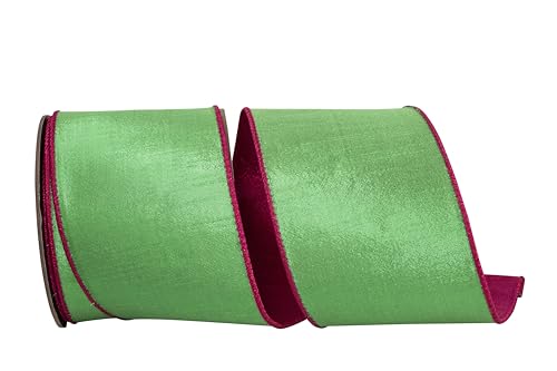 Reliant Ribbon Metallisches Band mit Drahtrand, zweifarbig, Deluxe-Rückseite, Fuchsia/Grün Reliant Ribbon Metallisches Band mit Drahtrand, zweifarbig, Deluxe-Rückseite, Fuchsia/Grün von Reliant Ribbon