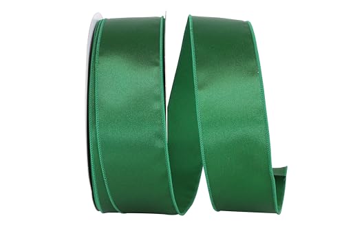 Reliant Ribbon Satin Value Wired Edge Ribbon, 2-1/2 Inch X 50 Yards, Emerald Green von Reliant Ribbon