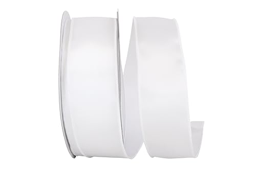 Reliant Ribbon Satin Value Wired Edge Ribbon, 2-1/2 Inch X 50 Yards, White von Reliant Ribbon