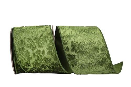 Reliant Ribbon Shadow Velvet Plüschband mit Drahtrand, Moos Reliant Ribbon Shadow Velvet Plüschband mit Drahtrand, Moos von Reliant Ribbon
