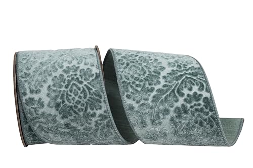Reliant Ribbon Shadow Velvet Plüschband mit Drahtrand, Schiefergrau von Reliant Ribbon