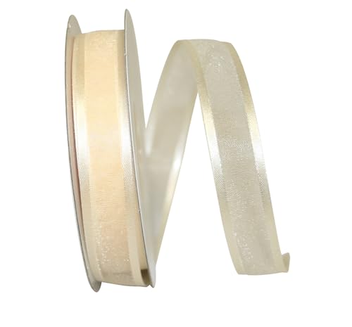 Reliant Ribbon Sheer Satin Edge Band, elfenbeinfarben, 5/8 Inch X 25 Yards, 22 von Reliant Ribbon