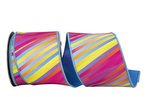 Reliant Ribbon Surfside Sunset Stripe Deluxe Dupioni-Rückseite, Drahtrand, mehrfarbig Reliant Ribbon Surfside Sunset Stripe Deluxe Dupioni-Rückseite, Drahtrand, mehrfarbig von Reliant Ribbon