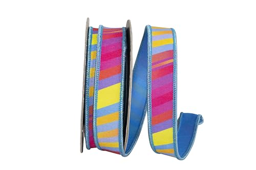 Reliant Ribbon Surfside Sunset Stripe Deluxe Dupioni-Rückseite, Drahtrand, mehrfarbig Reliant Ribbon Surfside Sunset Stripe Deluxe Dupioni-Rückseite, Drahtrand, mehrfarbig von Reliant Ribbon