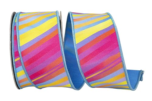 Reliant Ribbon Surfside Sunset Stripe Deluxe Dupioni-Rückseite, Drahtrand, mehrfarbig Reliant Ribbon Surfside Sunset Stripe Deluxe Dupioni-Rückseite, Drahtrand, mehrfarbig von Reliant Ribbon