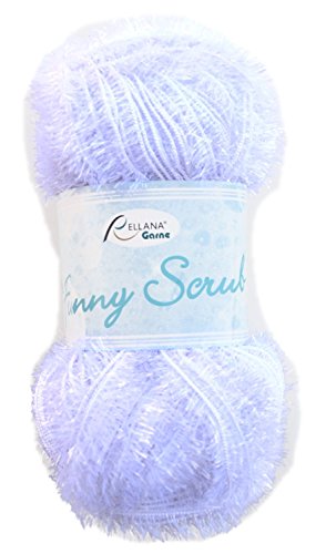 Rellana Funny Scrub Fb. 1 - weiß, tolles Garn zum Schwämme häkeln oder stricken, lustige Spülschwämme häkeln von Rellana Funny Scrub