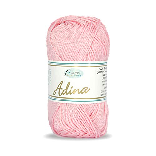 Adina von Rellana 100% Baumwolle Garn Farbe 10 rosa 50g von Rellana