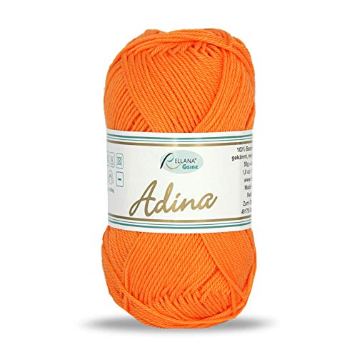 Adina von Rellana 100% Baumwolle Garn Farbe 23 orange 50g Adina von Rellana 100% Baumwolle Garn Farbe 23 orange 50g von Rellana