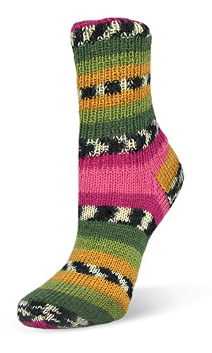 Neu 2017! 100g Flotte Socke Seide-Merino - Farbe: 4003 - grüntöne/ pink - Hochwertige, sehr weiche Sockenwolle mit Seide und Merino, aber trotzdem Waschmaschinenfest. von Rellana