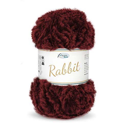 Rellana NEU Rabbit,Garn in Felloptik,kuschelweich,100 gr. (08 weinrot) von Rellana