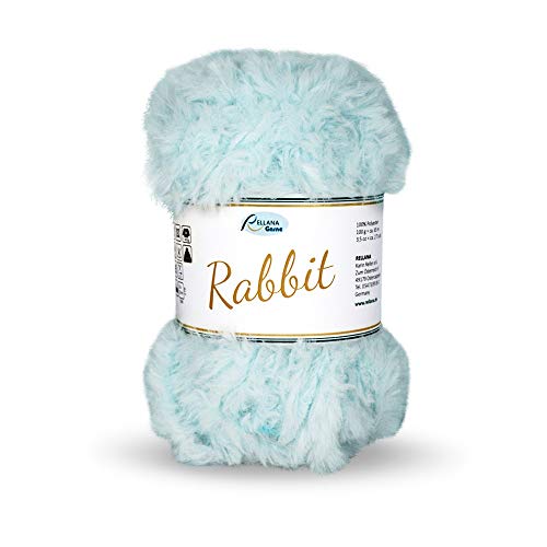 Rellana NEU Rabbit,Garn in Felloptik,kuschelweich,100 gr. (11 hellblau) von Rellana