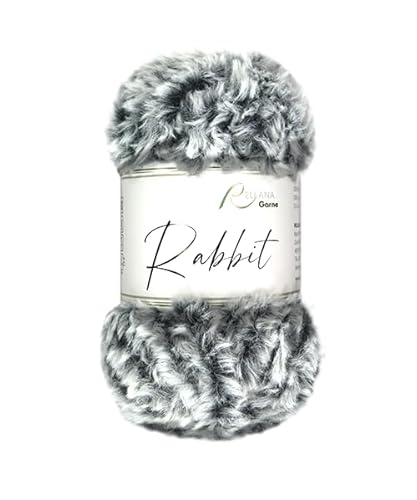 Rellana NEU Rabbit,Garn in Felloptik,kuschelweich,100 gr. (15 anthrazit) von Rellana