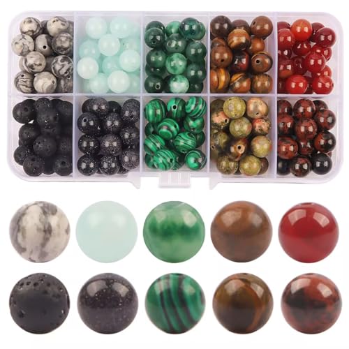 200 Stück Edelstein Perlen zum Auffädeln, 8mm Perlen für Armbänder Steinperlen Natürliche Edelsteine Naturstein Perlen Edelsteinperlen für Armbänder Halsketten Schmuckherstellung 200 Stück Edelstein Perlen zum Auffädeln, 8mm Perlen für Armbänder Steinperlen Natürliche Edelsteine Naturstein Perlen Edelsteinperlen für Armbänder Halsketten Schmuckherstellung von Relland