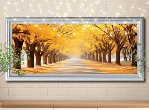 5D Ahornbaum,Landschaft Diamond Painting Set,Diamant Painting Bilder Erwachsene groß (100x250cm),DIY Diamant Kristall Strass Stickerei Bilder nach Zahlen,Diamanten Painting für Wanddeko 8Y-10365 von Reluehu