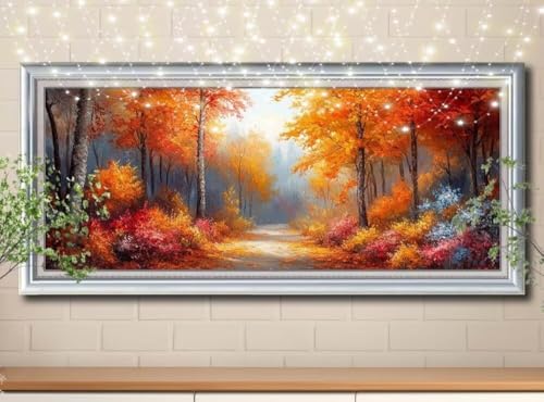 5D Ahornwald,Weg Diamond Painting Set,Full Diamant Painting Bilder Erwachsene groß (100x200cm),DIY Diamant Kristall Strass Stickerei Bilder nach Zahlen,Diamanten Painting für Home Wanddeko 8Y-10424 von Reluehu
