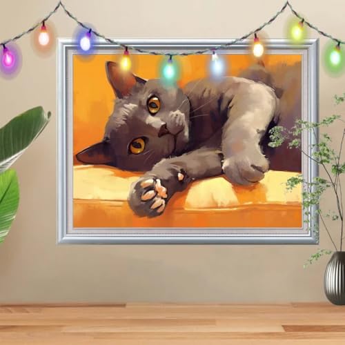 5D Blaue Katze Diamond Painting Set,Full Tier Diamant Painting Bilder Erwachsene groß 80x107cm,DIY Diamant Kristall Strass Stickerei Bilder nach Zahlen,Diamanten Painting für Home Wanddeko 57H-2547 5D Blaue Katze Diamond Painting Set,Full Tier Diamant Painting Bilder Erwachsene groß 80x107cm,DIY Diamant Kristall Strass Stickerei Bilder nach Zahlen,Diamanten Painting für Home Wanddeko 57H-2547 von Reluehu