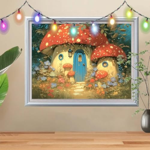 5D Blume Diamond Painting Set,Full Pilze Diamant Painting Bilder Erwachsene groß (100x133cm),DIY Diamant Kristall Strass Stickerei Bilder nach Zahlen,Diamanten Painting für Home Wanddeko 57H-2189 von Reluehu