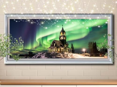 5D DIY Diamond Painting Kinder Aurora,Landschaft,Diamant Painting Bilder (100x250cm),Mosaikherstellung Nach Zahlen Cross Stitch Malerei Set,Daiments Painting Erwachsene für Haus Dekoration 8Y-11400 von Reluehu