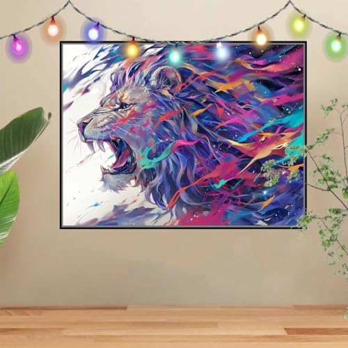 5D DIY Diamond Painting Kinder Bunter Löwe,Tier,Diamant Painting Bilder 80x107cm,Mosaikherstellung Malen Nach Zahlen Cross Stitch Malerei Set,Daiments Painting Erwachsene für Haus Dekoration 4E-4677 5D DIY Diamond Painting Kinder Bunter Löwe,Tier,Diamant Painting Bilder 80x107cm,Mosaikherstellung Malen Nach Zahlen Cross Stitch Malerei Set,Daiments Painting Erwachsene für Haus Dekoration 4E-4677 von Reluehu