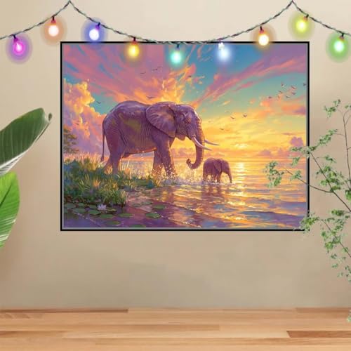 5D DIY Diamond Painting Kinder Elefant,Landschaft,Diamant Painting Bilder 60x80cm,Mosaikherstellung Malen Nach Zahlen Cross Stitch Malerei Set,Daiments Painting Erwachsene für Haus Dekoration 4E-4475 5D DIY Diamond Painting Kinder Elefant,Landschaft,Diamant Painting Bilder 60x80cm,Mosaikherstellung Malen Nach Zahlen Cross Stitch Malerei Set,Daiments Painting Erwachsene für Haus Dekoration 4E-4475 von Reluehu