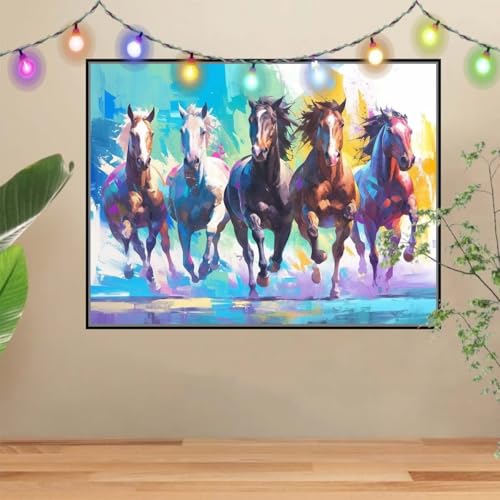 5D DIY Diamond Painting Kinder Farbe Pferd,Tier,Diamant Painting Bilder 60x80cm,Mosaikherstellung Malen Nach Zahlen Cross Stitch Malerei Set,Daiments Painting Erwachsene für Haus Dekoration 4E-4715 5D DIY Diamond Painting Kinder Farbe Pferd,Tier,Diamant Painting Bilder 60x80cm,Mosaikherstellung Malen Nach Zahlen Cross Stitch Malerei Set,Daiments Painting Erwachsene für Haus Dekoration 4E-4715 von Reluehu