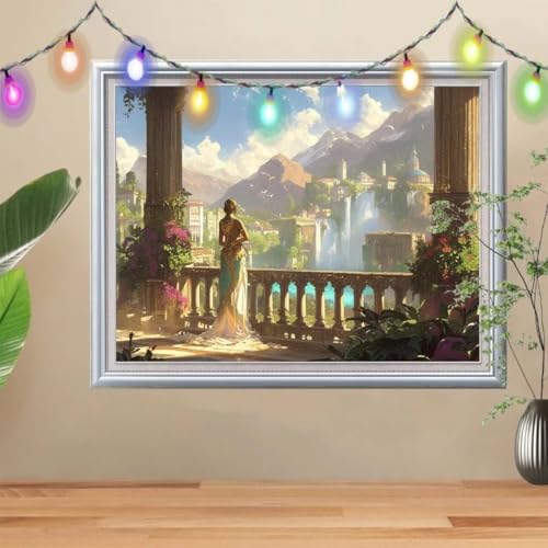 5D DIY Diamond Painting Kinder Frau, Diamant Painting Bilder (100x133cm), Mosaikherstellung Nach Zahlen Cross Stitch Malerei Set, Palast Daiments Painting Erwachsene für Haus Dekoration 57H-8039 von Reluehu