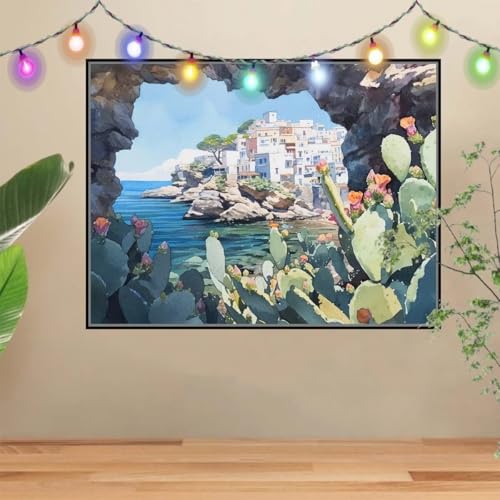 5D DIY Diamond Painting Kinder Kaktus,Landschaft,Diamant Painting Bilder 60x80cm,Mosaikherstellung Malen Nach Zahlen Cross Stitch Malerei Set,Daiments Painting Erwachsene für Haus Dekoration 4E-5955 5D DIY Diamond Painting Kinder Kaktus,Landschaft,Diamant Painting Bilder 60x80cm,Mosaikherstellung Malen Nach Zahlen Cross Stitch Malerei Set,Daiments Painting Erwachsene für Haus Dekoration 4E-5955 von Reluehu