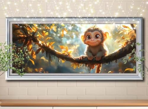 5D DIY Diamond Painting Kinder Klein Affe,Tier,Diamant Painting Bilder 40x100cm,Mosaikherstellung Malen Nach Zahlen Cross Stitch Malerei Set,Daiments Painting Erwachsene für Haus Dekoration 8Y-11030 5D DIY Diamond Painting Kinder Klein Affe,Tier,Diamant Painting Bilder 40x100cm,Mosaikherstellung Malen Nach Zahlen Cross Stitch Malerei Set,Daiments Painting Erwachsene für Haus Dekoration 8Y-11030 von Reluehu