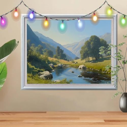 5D DIY Diamond Painting Kinder Klein Bach,Diamant Painting Bilder 60x80cm,Mosaikherstellung Nach Zahlen Cross Stitch Malerei Set,Landschaft Daiments Painting Erwachsene für Haus Dekoration 57H-3875 von Reluehu