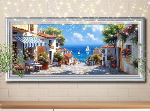 5D DIY Diamond Painting Kinder Klein Baum,Segelboot,Diamant Painting Bilder 100x250cm,Mosaikherstellung Nach Zahlen Cross Stitch Malerei Set,Daiments Painting Erwachsene für Haus Dekoration 8Y-11520 von Reluehu