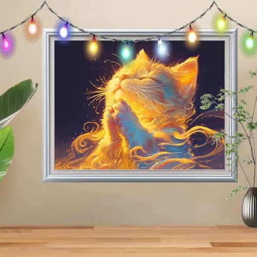 5D DIY Diamond Painting Kinder Klein Katze,Diamant Painting Bilder 60x80cm,Mosaikherstellung Malen Nach Zahlen Cross Stitch Malerei Set,Tier Daiments Painting Erwachsene für Haus Dekoration 57H-2835 5D DIY Diamond Painting Kinder Klein Katze,Diamant Painting Bilder 60x80cm,Mosaikherstellung Malen Nach Zahlen Cross Stitch Malerei Set,Tier Daiments Painting Erwachsene für Haus Dekoration 57H-2835 von Reluehu