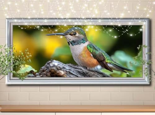 5D DIY Diamond Painting Kinder Klein Kolibri,Landschaft,Diamant Painting Bilder 100x250cm,Mosaikherstellung Nach Zahlen Cross Stitch Malerei Set,Daiments Painting Erwachsene für Haus Decor 8Y-10440 von Reluehu