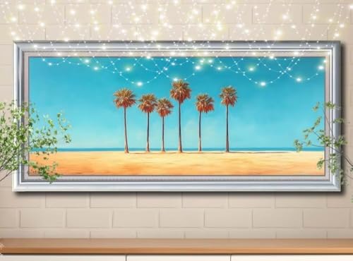 5D DIY Diamond Painting Kinder Klein Landschaft,Kokospalme,Diamant Painting Bilder 100x250cm,Mosaikherstellung Nach Zahlen Cross Stitch Malerei Set,Daiments Painting Erwachsene für Haus Decor 8Y-11700 von Reluehu