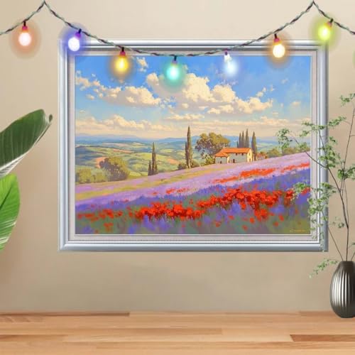 5D DIY Diamond Painting Kinder Klein Lavendel,Hütte,Diamant Painting Bilder 70x50cm,Mosaikherstellung Nach Zahlen Cross Stitch Malerei Set,Daiments Painting Erwachsene für Haus Dekoration 56E-4554 5D DIY Diamond Painting Kinder Klein Lavendel,Hütte,Diamant Painting Bilder 70x50cm,Mosaikherstellung Nach Zahlen Cross Stitch Malerei Set,Daiments Painting Erwachsene für Haus Dekoration 56E-4554 von Reluehu