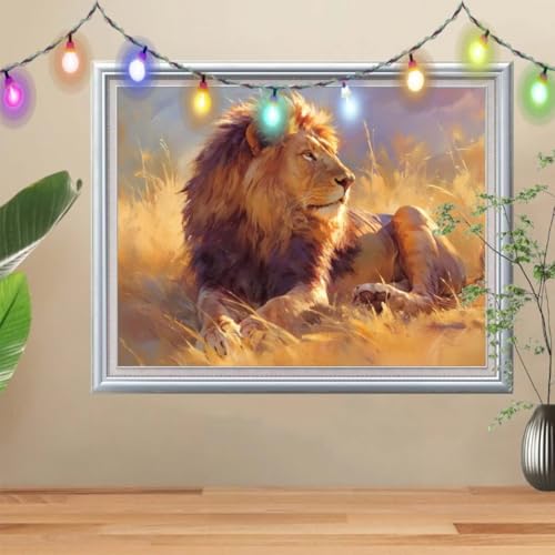 5D DIY Diamond Painting Kinder Klein Löwe,Diamant Painting Bilder 40x50cm,Mosaikherstellung Malen Nach Zahlen Cross Stitch Malerei Set,Wiese Daiments Painting Erwachsene für Haus Dekoration 57H-8273 5D DIY Diamond Painting Kinder Klein Löwe,Diamant Painting Bilder 40x50cm,Mosaikherstellung Malen Nach Zahlen Cross Stitch Malerei Set,Wiese Daiments Painting Erwachsene für Haus Dekoration 57H-8273 von Reluehu