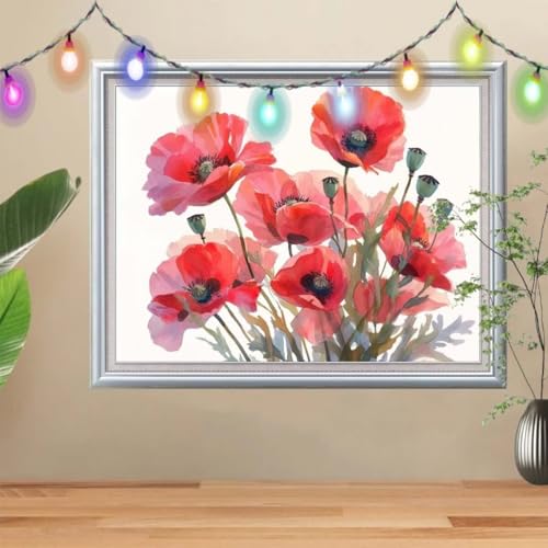 5D DIY Diamond Painting Kinder Klein Mohn,Diamant Painting Bilder 120x160cm,Mosaikherstellung Malen Nach Zahlen Cross Stitch Malerei Set,Blume Daiments Painting Erwachsene für Haus Dekoration 57H-9600 5D DIY Diamond Painting Kinder Klein Mohn,Diamant Painting Bilder 120x160cm,Mosaikherstellung Malen Nach Zahlen Cross Stitch Malerei Set,Blume Daiments Painting Erwachsene für Haus Dekoration 57H-9600 von Reluehu