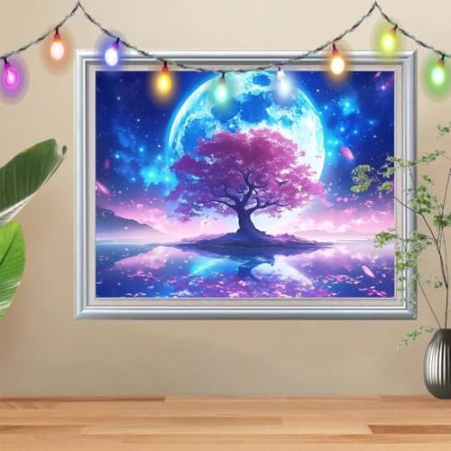 5D DIY Diamond Painting Kinder Klein Mond,Diamant Painting Bilder 30x40cm,Mosaikherstellung Malen Nach Zahlen Cross Stitch Malerei Set,See Daiments Painting Erwachsene für Haus Dekoration 57H-9672 5D DIY Diamond Painting Kinder Klein Mond,Diamant Painting Bilder 30x40cm,Mosaikherstellung Malen Nach Zahlen Cross Stitch Malerei Set,See Daiments Painting Erwachsene für Haus Dekoration 57H-9672 von Reluehu