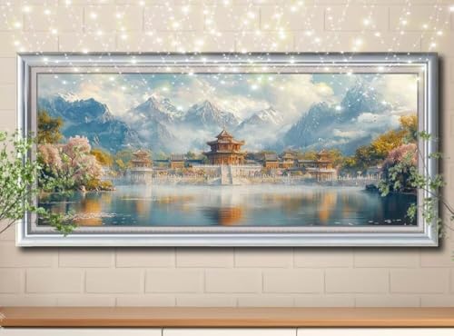 5D DIY Diamond Painting Kinder Klein Palast,See,Diamant Painting Bilder 100x250cm,Mosaikherstellung Malen Nach Zahlen Cross Stitch Malerei Set,Daiments Painting Erwachsene für Haus Dekoration 8Y-10560 von Reluehu