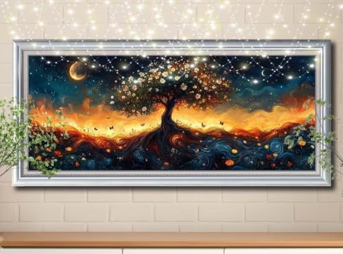 5D DIY Diamond Painting Kinder Klein Schmetterling,Baum,Diamant Painting Bilder 100x250cm,Mosaikherstellung Nach Zahlen Cross Stitch Malerei Set,Daiments Painting Erwachsene für Haus Decor 8Y-11160 von Reluehu