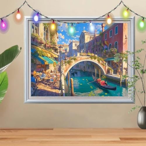 5D DIY Diamond Painting Kinder Klein Stadt,Diamant Painting Bilder 60x80cm,Mosaikherstellung Malen Nach Zahlen Cross Stitch Malerei Set,Brücke Daiments Painting Erwachsene für Haus Dekoration 57H-5395 5D DIY Diamond Painting Kinder Klein Stadt,Diamant Painting Bilder 60x80cm,Mosaikherstellung Malen Nach Zahlen Cross Stitch Malerei Set,Brücke Daiments Painting Erwachsene für Haus Dekoration 57H-5395 von Reluehu