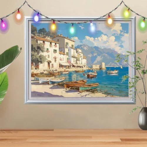5D DIY Diamond Painting Kinder Klein Strand,Diamant Painting Bilder 40x50cm,Mosaikherstellung Malen Nach Zahlen Cross Stitch Malerei Set,Boot Daiments Painting Erwachsene für Haus Dekoration 57H-8153 5D DIY Diamond Painting Kinder Klein Strand,Diamant Painting Bilder 40x50cm,Mosaikherstellung Malen Nach Zahlen Cross Stitch Malerei Set,Boot Daiments Painting Erwachsene für Haus Dekoration 57H-8153 von Reluehu