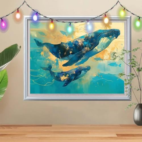 5D DIY Diamond Painting Kinder Klein Wale,Diamant Painting Bilder 60x80cm,Mosaikherstellung Malen Nach Zahlen Cross Stitch Malerei Set,Tiere Daiments Painting Erwachsene für Haus Dekoration 57H-2435 5D DIY Diamond Painting Kinder Klein Wale,Diamant Painting Bilder 60x80cm,Mosaikherstellung Malen Nach Zahlen Cross Stitch Malerei Set,Tiere Daiments Painting Erwachsene für Haus Dekoration 57H-2435 von Reluehu