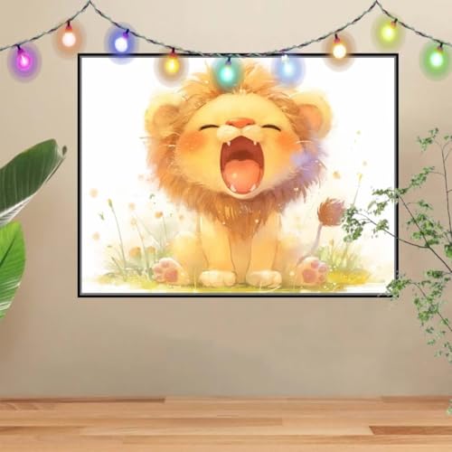 5D DIY Diamond Painting Kinder Kleiner Löwe,Tier,Diamant Painting Bilder 60x80cm,Mosaikherstellung Malen Nach Zahlen Cross Stitch Malerei Set,Daiments Painting Erwachsene für Haus Dekoration 4E-5635 5D DIY Diamond Painting Kinder Kleiner Löwe,Tier,Diamant Painting Bilder 60x80cm,Mosaikherstellung Malen Nach Zahlen Cross Stitch Malerei Set,Daiments Painting Erwachsene für Haus Dekoration 4E-5635 von Reluehu